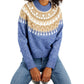 Tommy Hilfiger Women's Half Snowflake Raglan Sweater Blue