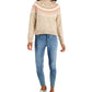 Tommy Hilfiger Women's Half Snowflake Raglan Sweater Brown Size X-Small