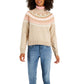 Tommy Hilfiger Women's Half Snowflake Raglan Sweater Brown Size X-Small