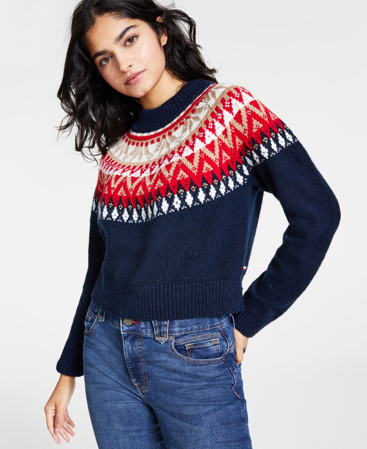 Tommy Women's Snowflake Raglan Sweater Blue Size XX-Larg – Steals