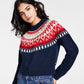 Tommy Hilfiger Women's Half Snowflake Raglan Sweater Blue Size Medium