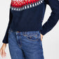 Tommy Hilfiger Women's Half Snowflake Raglan Sweater Blue Size X-Small
