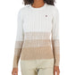 Tommy Hilfiger Women's Cotton Ombre Cable Knit Sweater White Size Small