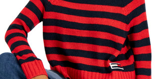 Tommy Jeans Women's Mock Neck Sweater Red Size X-Small