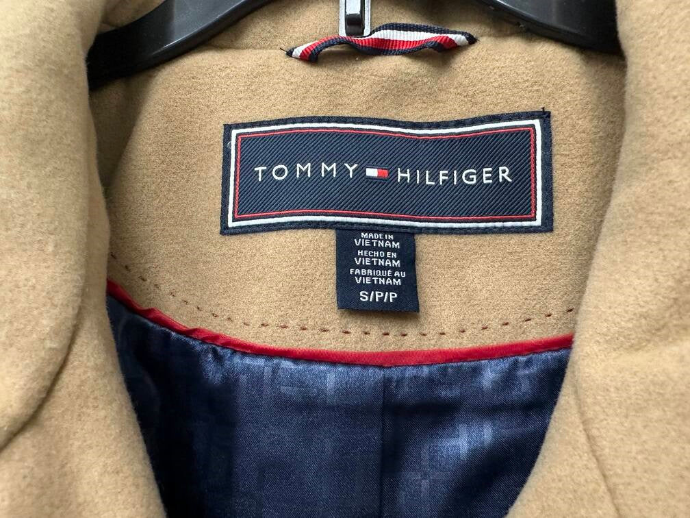 Tommy Hilfiger Women's Stand Collar Coat Brown Size Medium