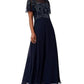 Adrianna Papell Women's Beaded Gown Blue Size 12