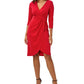 Adrianna Papell Women's Faux Wrap Cocktail Dress Red Size 14
