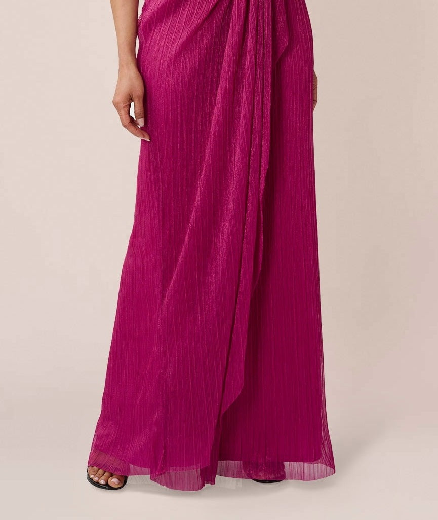 Adrianna Papell Women's Stardust One Shoulder Gown Pink Size 8