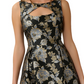 Adrianna Papell Women's Keyhole Metallic Jacquard Dress Black Size 16