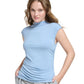 Calvin Klein Women's X Fit High Neck Sleeveless Top Blue Size Large