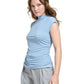 Calvin Klein Women's X Fit High Neck Sleeveless Top Blue Size Large