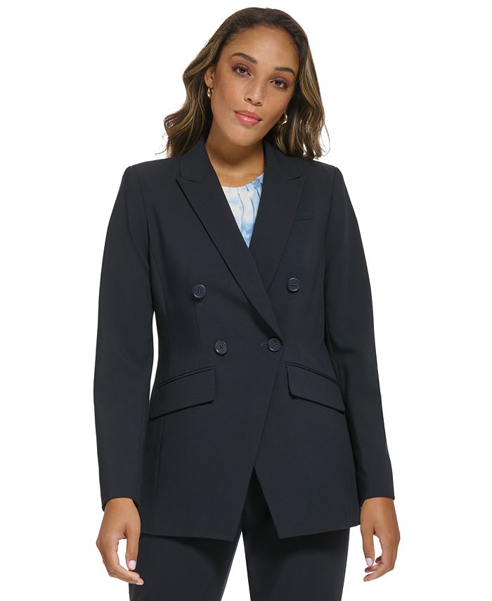 Calvin Klein Women's Double Breasted Blazer Blue Size 16
