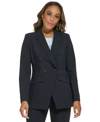 Calvin Klein Women's Double Breasted Blazer Blue Size 16