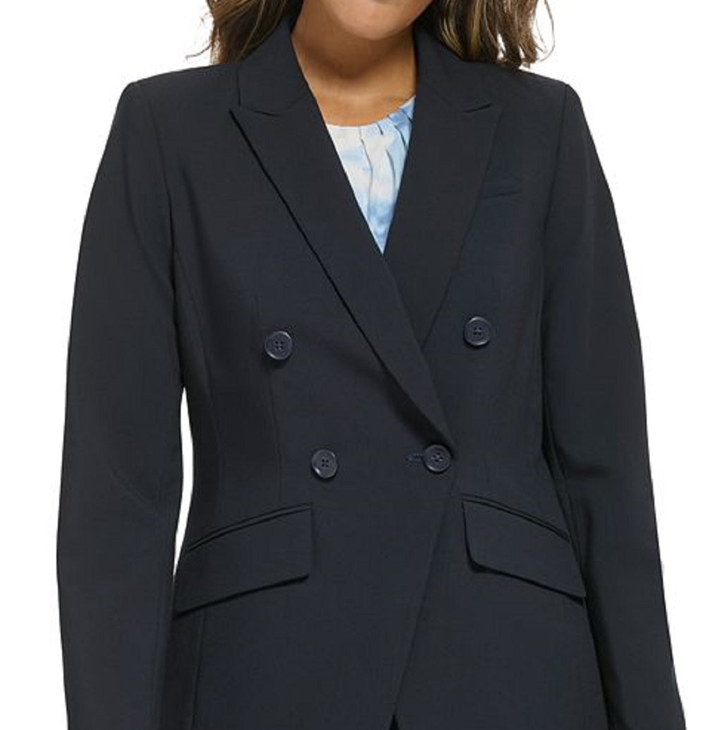 Calvin Klein Women's Double Breasted Blazer Blue Size 16