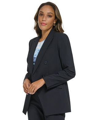 Calvin Klein Women's Double Breasted Blazer Blue Size 16