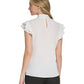 Calvin Klein Women's Tie Neck Flutter Sleeve Blouse White Size X-Large