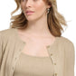 Calvin Klein Women's X Fit Cropped Camisole & Cardigan Sweater Brown Size Small