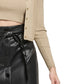 Calvin Klein Women's X Fit Cropped Camisole & Cardigan Sweater Brown Size Small