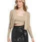 Calvin Klein Women's X Fit Cropped Camisole & Cardigan Sweater Brown Size Small