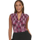 Calvin Klein Women's Printed Sleeveless V Neck Top Purple Size Small