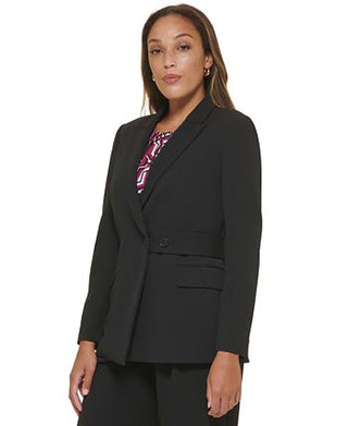 Calvin Klein Women's Side Button Blazer Black Size 16