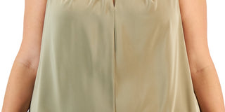 Calvin Klein Women's Twist Front Sleeveless Top Beige Size 2X
