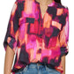 Calvin Klein Women's Long Sleeve Button Down Blouse Orange Size Medium