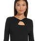 Calvin Klein Women's Ribbed Keyhole Sweater Black Size Small