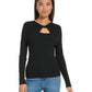 Calvin Klein Women's Ribbed Keyhole Sweater Black Size Small
