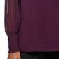 Calvin Klein Women's Tie Front Chiffon Peasant Blouse Purple Size X-Large