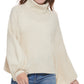 Calvin Klein Women's Bubble Sleeve Turtleneck Sweater Brown Size Small