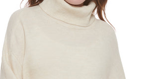 Calvin Klein Women's Bubble Sleeve Turtleneck Sweater Brown Size Small
