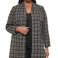 Calvin Klein Women's Plaid Tweed Topper Jacket Black Size 22W