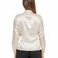 Calvin Klein Women's Long Sleeve Faux Wrap Blouse Pink Size Medium