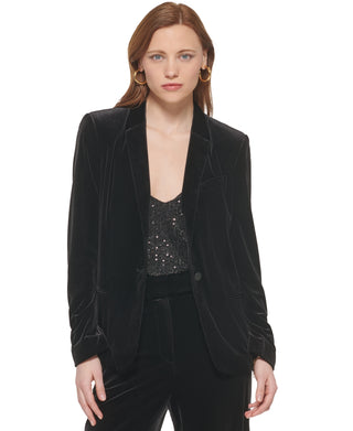 Calvin Klein Women's Velvet Blazer Black Size 6