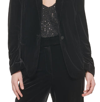 Calvin Klein Women's Velvet Blazer Black Size 6