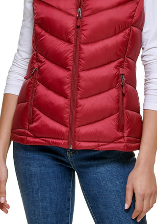 Charter Club Women's Packable Hooded Puffer Vest Red Size Small