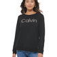 Calvin Klein Women's Crystal Logo Sweatshirt Black Size X-Large