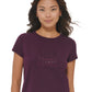 Calvin Klein Women's Short Sleeve Rhinestone Logo T-Shirt Purple Size Medium