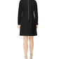 Calvin Klein Women's Bow Neck Long Sleeve Sheath Dress Black Size 4Petite