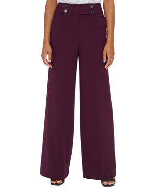 Calvin Klein Women's High Waist Wide Leg Pants Purple Size 6
