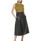 Calvin Klein Women's Tie Waist Faux Leather Midi Skirt Black Size 10