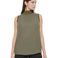 Calvin Klein Women's Ribbed Mock Neck Sleeveless Top Green Size Medium