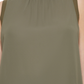Calvin Klein Women's Ribbed Mock Neck Sleeveless Top Green Size Medium