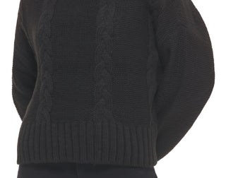 Calvin Klein Women's Cable Knit Long Sleeve Turtleneck Sweater Black Size Medium