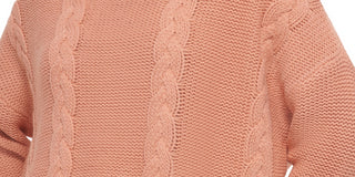 Calvin Klein Women's Cable Knit Long Sleeve Turtleneck Sweater Pink Size Medium
