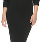 Calvin Klein Jeans Women's Ribbed Long Sleeve Crewneck Side Slit Dress Black Size Large