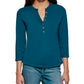 Calvin Klein Women's 3/4 Sleeve Button Front Henley Green Size Small