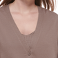 Calvin Klein Women's Ribbed Sleeve Button Front Cardigan Brown Size Medium
