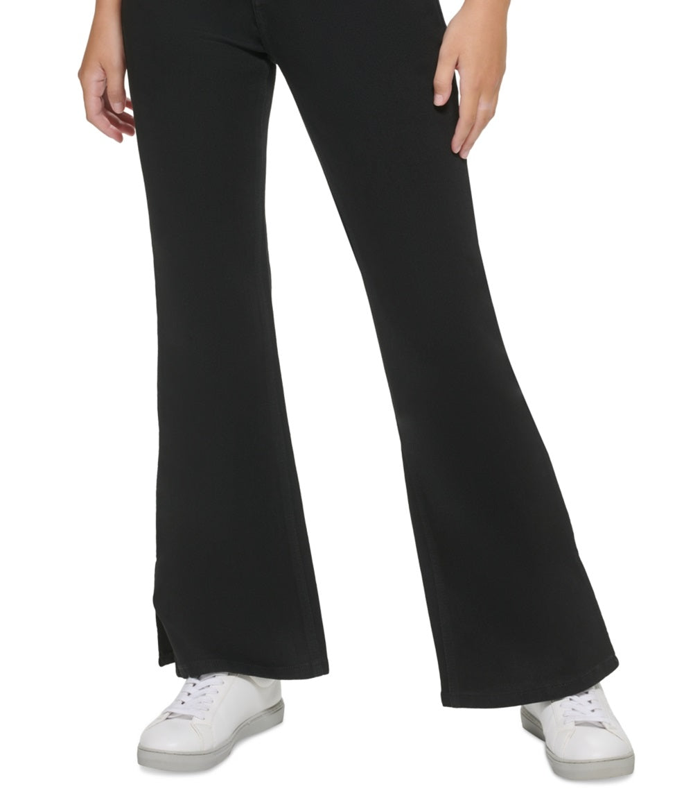 Calvin Klein Women's High Rise Flared Slit Hem Jeans Black Size 24